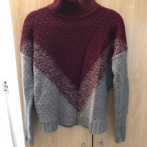 Burgundy grey sweater